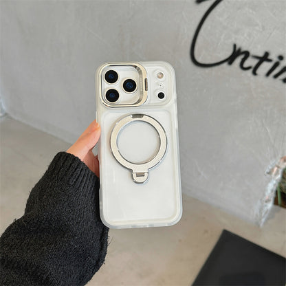 iphone17/17pro ケース スタンド 付き iphone16pro/15 クリアケース magsafe対応 GETCASE ホワイト iPhone17