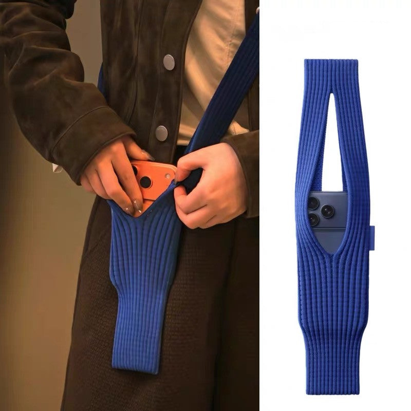 iPhoneポケット スマホバッグ ニット編み込み アクセサリー スマホポーチ 2サイズ展開 guestcase