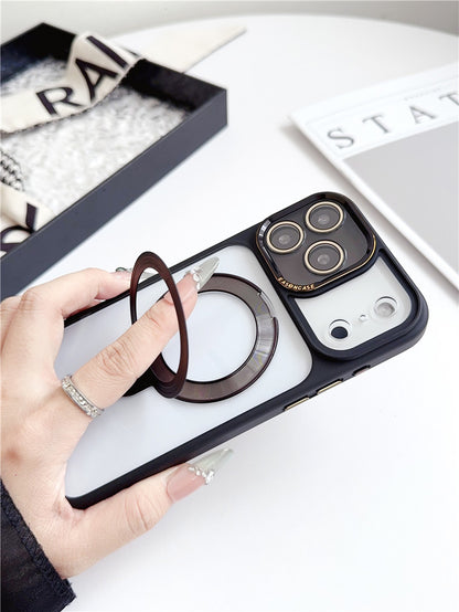 隠れスタンドiPhone17/17pro クリアケース カメラ保護 かわいい黄ばみにくいアイフォン透明カバー GETCASE