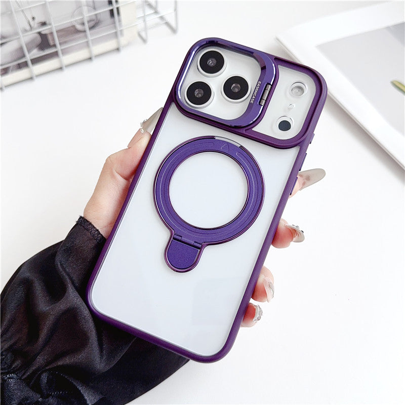 iphone17/17pro ケース スタンド 付き iphone16pro/15 クリアケース magsafe対応 GETCASE