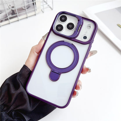 iphone17/17pro ケース スタンド 付き iphone16pro/15 クリアケース magsafe対応 GETCASE