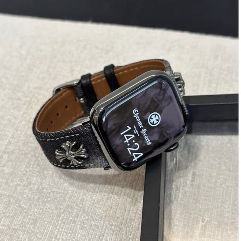 デニム アップルウォッチバンド おしゃれ 男女兼用 apple watchバンド かっこいい GUESTCASE