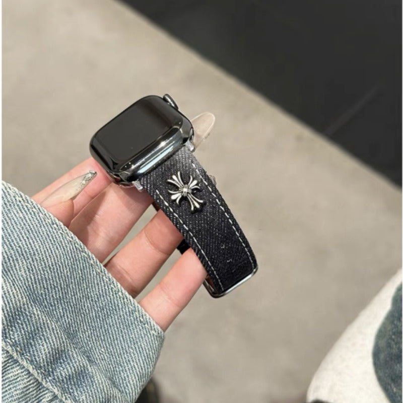 デニム アップルウォッチバンド おしゃれ 男女兼用 apple watchバンド かっこいい GUESTCASE