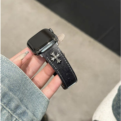デニム アップルウォッチバンド おしゃれ 男女兼用 apple watchバンド かっこいい GUESTCASE