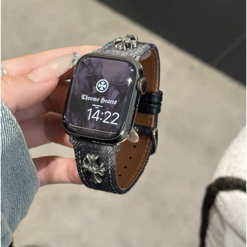 デニム アップルウォッチバンド おしゃれ 男女兼用 apple watchバンド かっこいい GUESTCASE