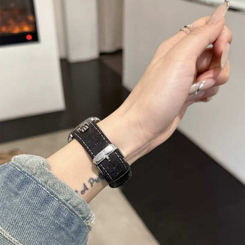 デニム アップルウォッチバンド おしゃれ 男女兼用 apple watchバンド かっこいい GUESTCASE