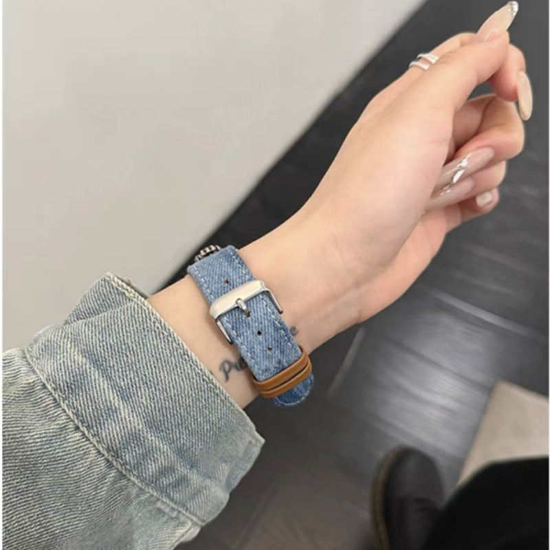 デニム アップルウォッチバンド おしゃれ 男女兼用 apple watchバンド かっこいい GUESTCASE