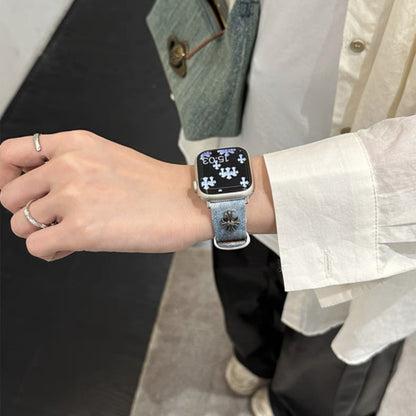 デニム アップルウォッチバンド おしゃれ 男女兼用 apple watchバンド かっこいい GUESTCASE