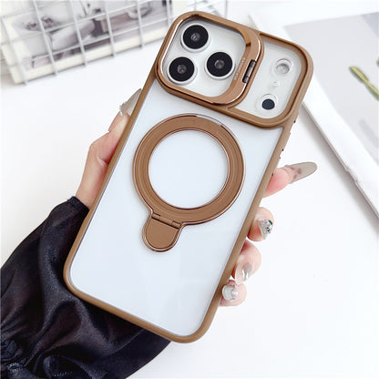 iphone17/17pro ケース スタンド 付き iphone16pro/15 クリアケース magsafe対応 GETCASE