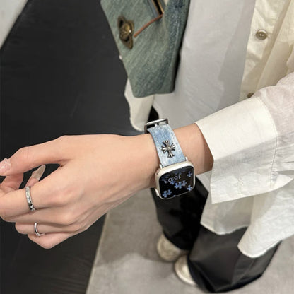 デニム アップルウォッチバンド おしゃれ 男女兼用 apple watchバンド かっこいい GUESTCASE