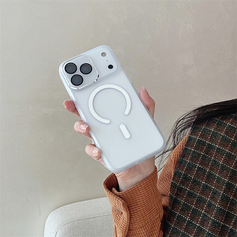 magsafe 対応 ケース クリア iphone17pro/16pro ケース レンズ カバー 付き guestcase ホワイト iPhone17