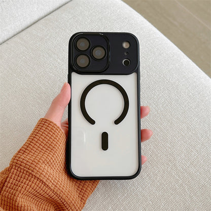 magsafe 対応 ケース クリア iphone17pro/16pro ケース レンズ カバー 付き guestcase ブラック iPhone17