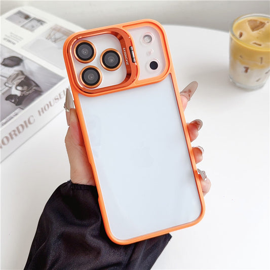 カメラ保護リング付き iphone17/17pro クリアケース 隠れスタンド おしゃれ GUESTCASE オレンジ iPhone17