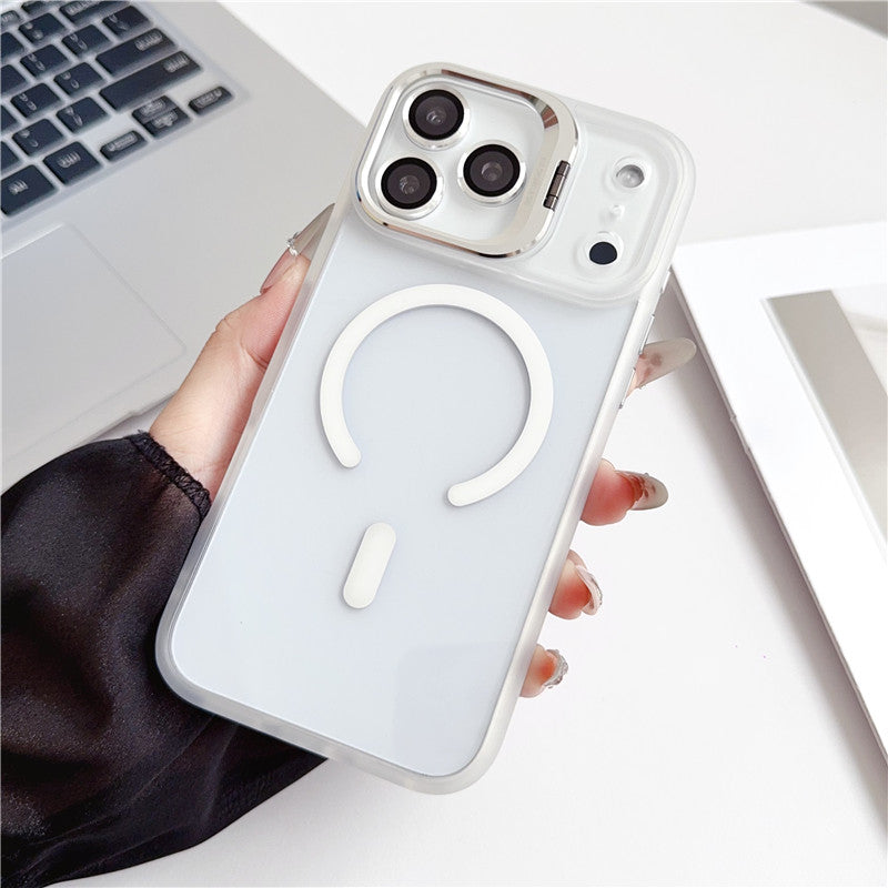 カメラ保護リング付き iphone17/17proケース 隠しスタンド付き magsafeケース クリア GETCASE