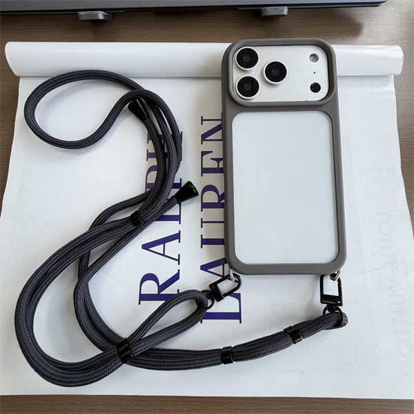 隠しストラップホール付き iphone18pro/17pro ショルダーケース クリア 黄ばみにくい GUESTCASE ナチュラルチタニウム iPhone18pro