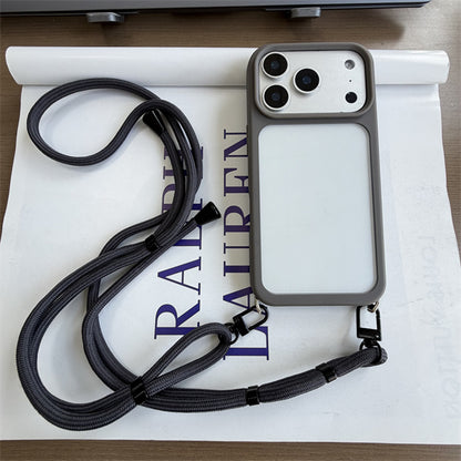 隠しストラップホール付き iphone18pro/17pro ショルダーケース クリア 黄ばみにくい GUESTCASE ナチュラルチタニウム iPhone18pro