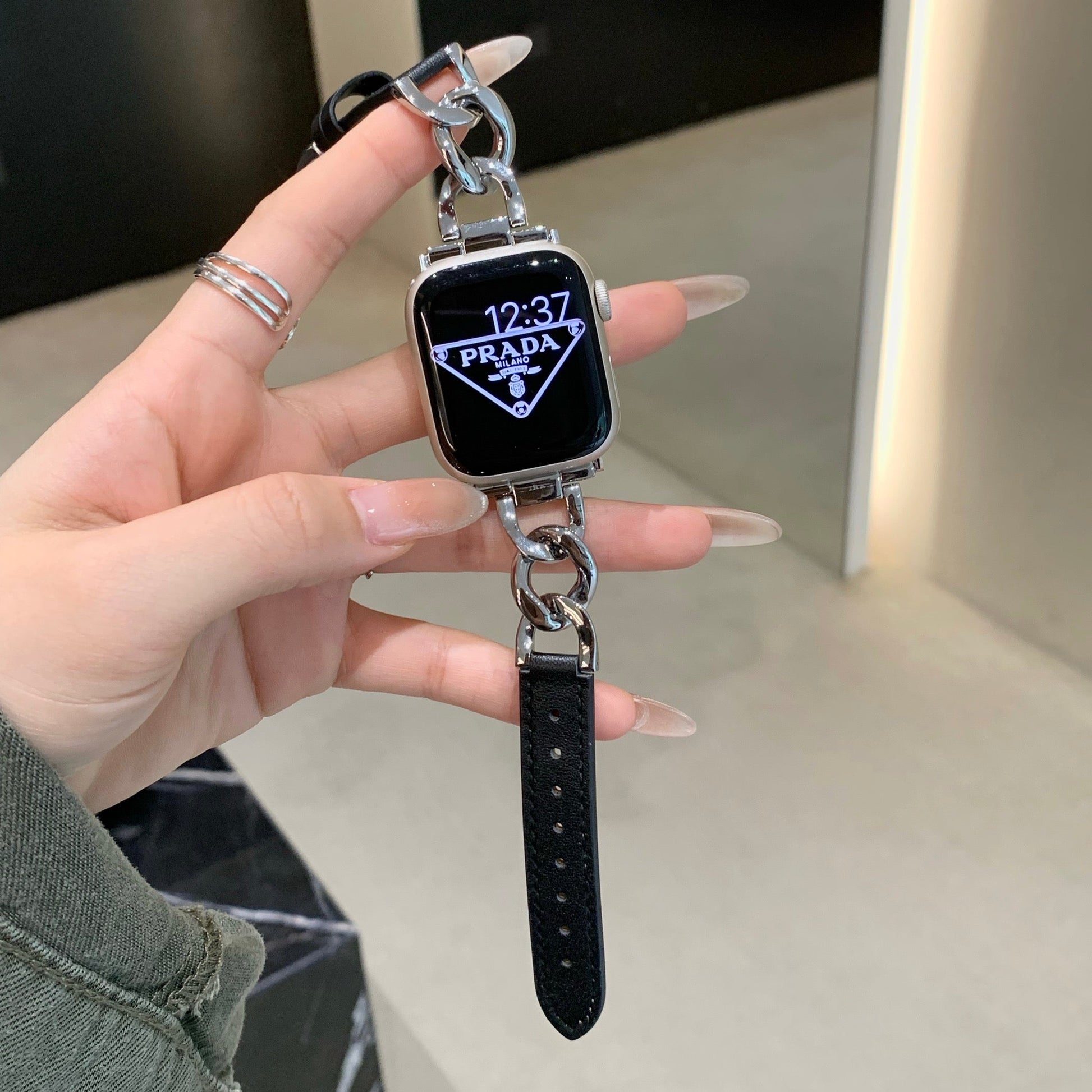 レザーxステンレス アップルウォッチバンド おしゃれ 女性 apple watchベルト guestcase