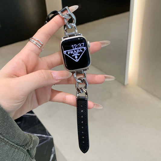 レザーxステンレス アップルウォッチバンド おしゃれ 女性 apple watchベルト guestcase