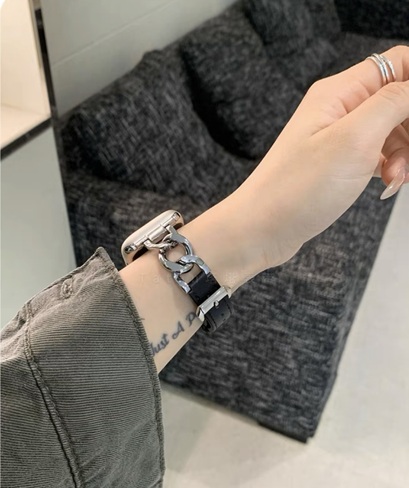 レザーxステンレス アップルウォッチバンド おしゃれ 女性 apple watchベルト guestcase