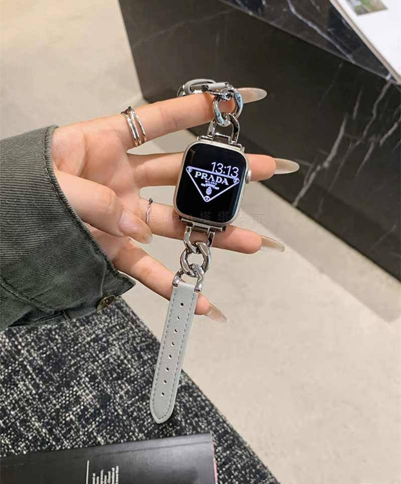 レザーxステンレス アップルウォッチバンド おしゃれ 女性 apple watchベルト guestcase