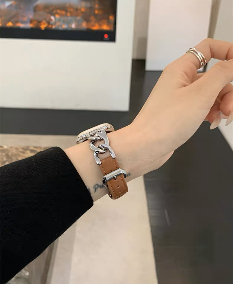 レザーxステンレス アップルウォッチバンド おしゃれ 女性 apple watchベルト guestcase
