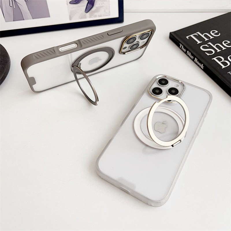 magicスタンドiPhoneクリアケース 人気 衝撃に強いiPhoneケース チタニウム iPhone16色に合う透明ケース