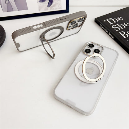 magicスタンドiPhoneクリアケース 人気 衝撃に強いiPhoneケース チタニウム iPhone16色に合う透明ケース