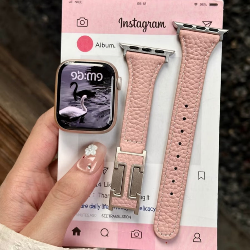 apple watch 革 バンド 高級 レディース アップル ウォッチ se3/11 バンド マグネット guestcase ピンク 38/40/41/42(Series10/11)mm