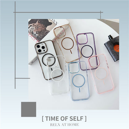 magsafeケース クリア iphone16pro/15/14 ケース ストーンデコ ハードケース GETCASE