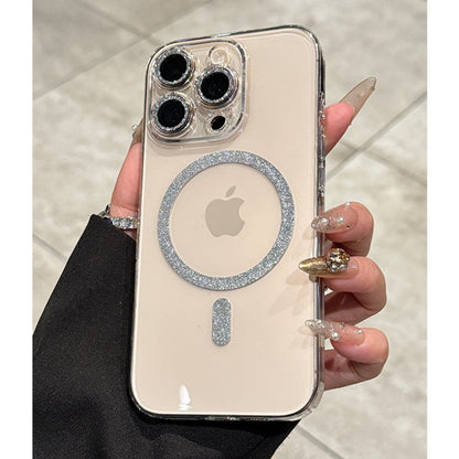 クリア iphoneケース キラキラ magsafeケース 可愛い カメラ保護フィルム付き