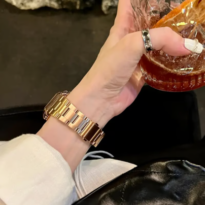 ステンレス アップルウォッチバンド 工具不要で調整可能 apple watchカバー付き guestcase ゴールド 38mm