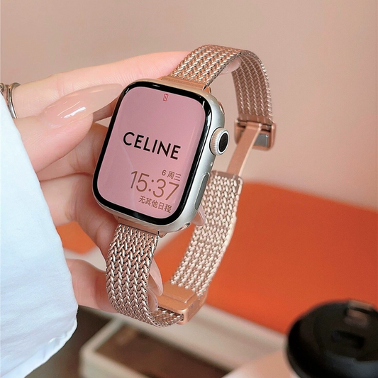 マグネット式 apple watchステンレスバンド 女性 アップルウォッチ 全シリーズ対応 細 ベルト guestcase ピンクゴールド 38/40/41/42(Series10/11)mm