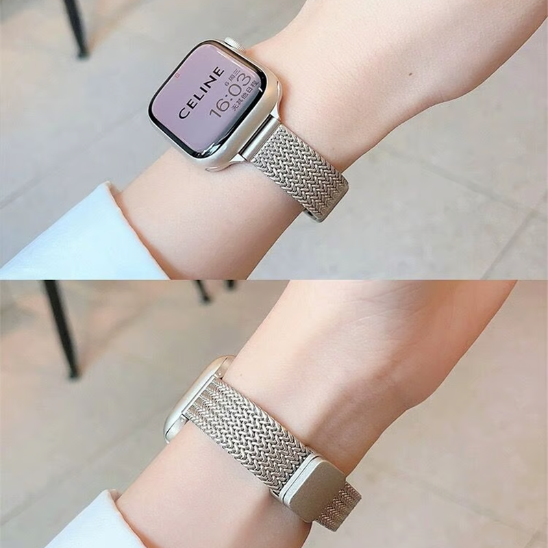 マグネット式 apple watchステンレスバンド 女性 アップルウォッチ 全シリーズ対応 細 ベルト guestcase