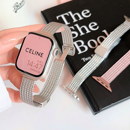 マグネット式 apple watchステンレスバンド 女性 アップルウォッチ 全シリーズ対応 細 ベルト guestcase