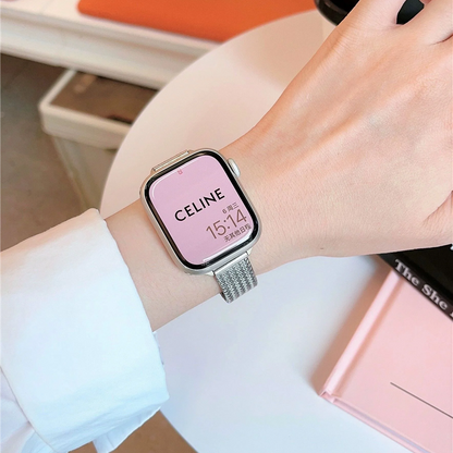 マグネット式 apple watchステンレスバンド 女性 アップルウォッチ 全シリーズ対応 細 ベルト guestcase