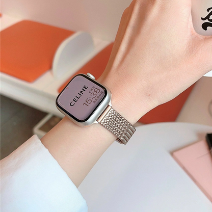 マグネット式 apple watchステンレスバンド 女性 アップルウォッチ 全シリーズ対応 細 ベルト guestcase