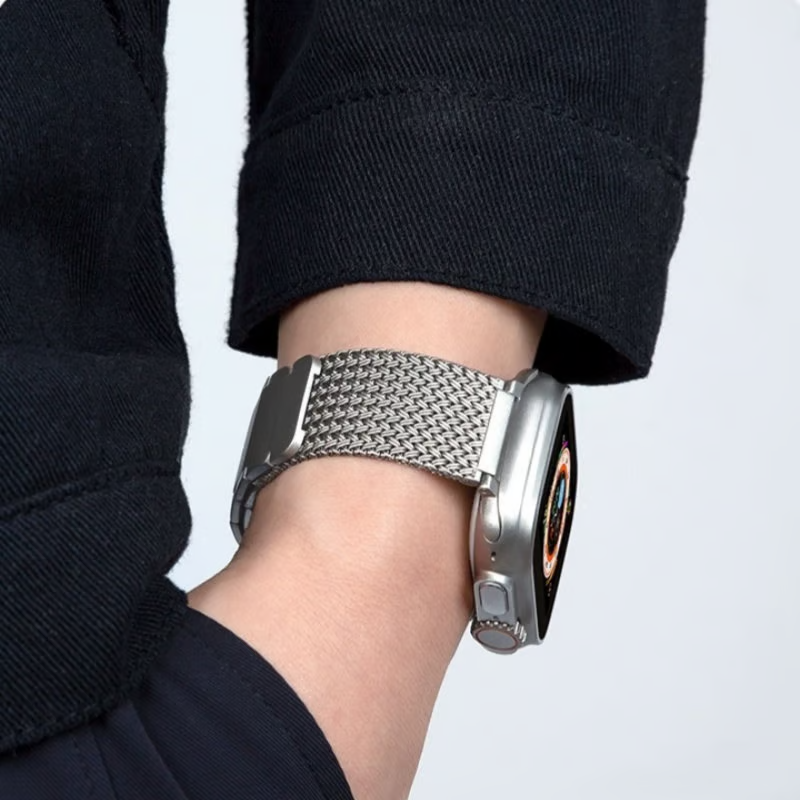 マグネット アップルウォッチバン メッシュデザイン メンズ ビジネス apple watch交換ベルト GETCASE