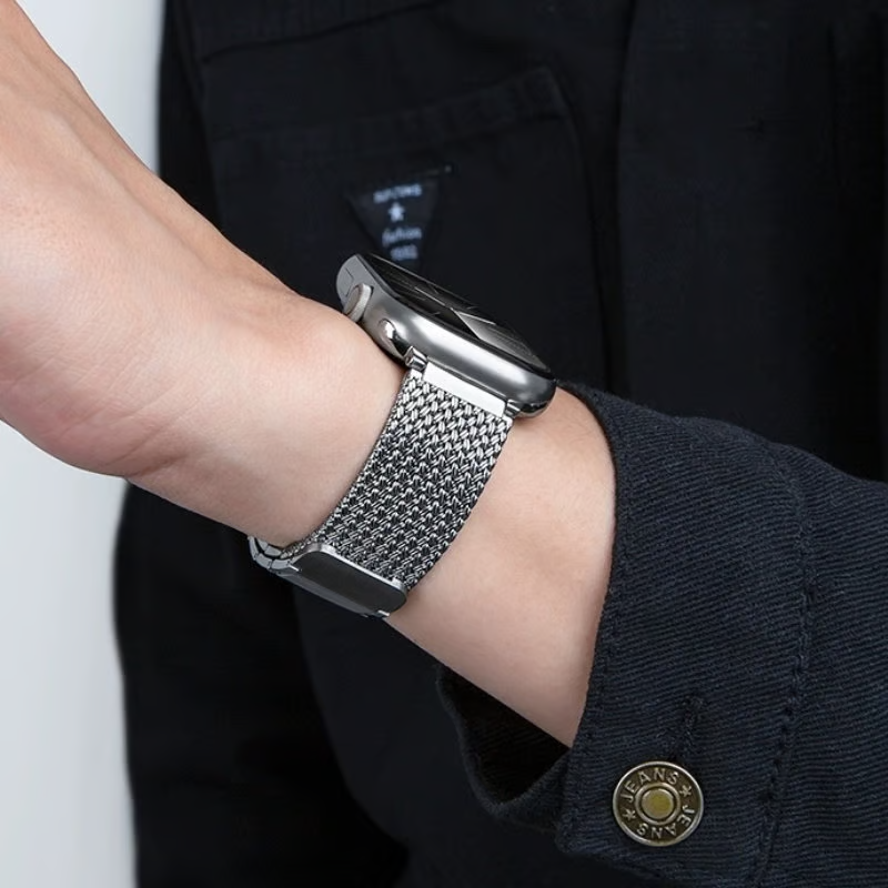 マグネット アップルウォッチバン メッシュデザイン メンズ ビジネス apple watch交換ベルト GETCASE