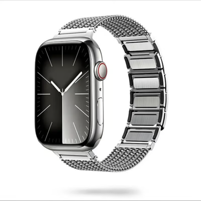 マグネット アップルウォッチバン メッシュデザイン メンズ ビジネス apple watch交換ベルト GETCASE シルバー 38/40/41/42(Series10)mm