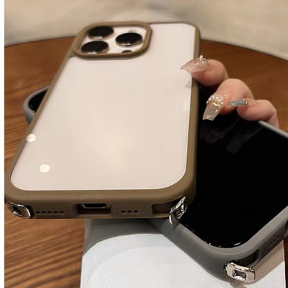 隠しストラップホール付き iphone ショルダーケース クリア 黄ばみにくい GUESTCASE
