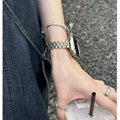 「 apple watchケース付き」ステンレス アップルウォッチバンド 人気 女性 apple watch se/10 バンド おすすめ GUESTCASE