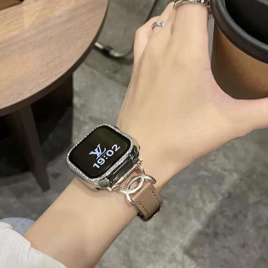 「apple watchカバー付き」おしゃれなアップルウォッチバンド 女性用 レザーベルト GUESTCASE