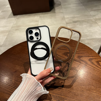 隠れストラップホルダー付きiPhone17/17proケース マグスタンドiPhone透明ケース magsafe対応 GETCASE