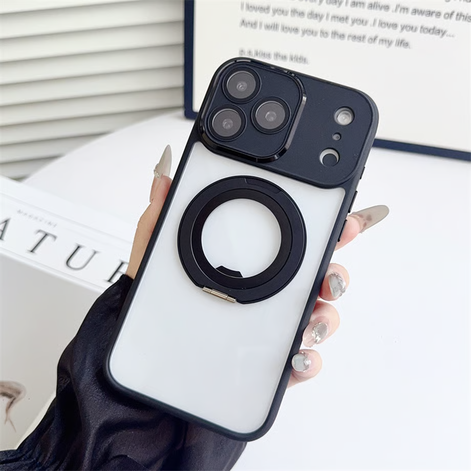 iphone17/17pro ケース おすすめ iphone16/16pro ケース magsafe クリア「カメラ保護フィルム一体型」 guestcase ブラック iPhone17