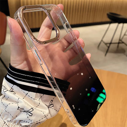 半透明 iphone17/16ケース グラデーション iphone ケース キラキラ メッキ