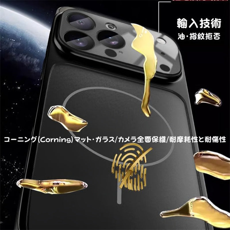 高品質 iphone17/17pro オレンジ に 合う ケース マット・ガラス iphone ケース カメラ 保護 guestcase