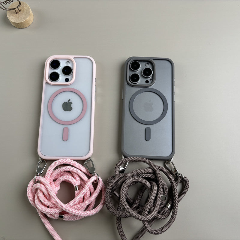 ストラップ付き iphone クリアケース ショルダー magsafe対応 隠しストラップホール付き GUESTCASE