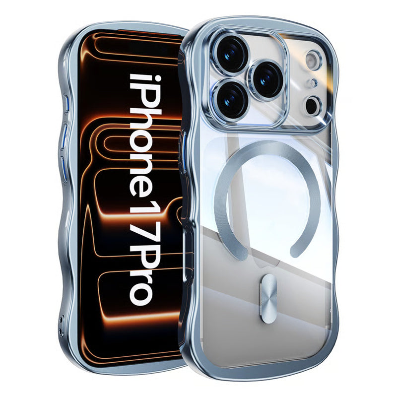 iphone ケース うねうね 透明 iphone17pro マグセーフ 対応 ケース 衝撃に強い