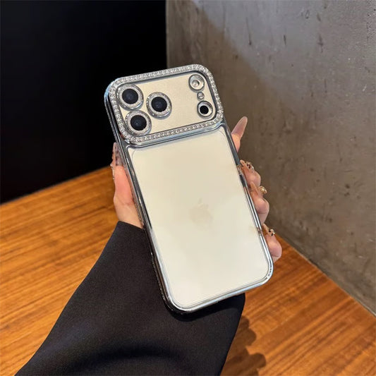 iPhone17/17pro ケース かわいい キラキラ iphoneケース 人気 おしゃれ カメラまで保護 guestcase シルバー iPhone17