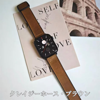 「男女兼用」apple watch series 11 バンド マグネット アップル ウォッチ バンド 革+シリコン